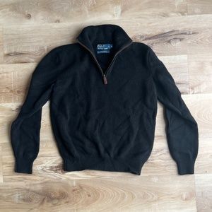 POLO RALPH LAUREN Cashmere Mock Neck Pullover Quarter zip